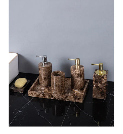 Emperador Dark Natural Marble Bathroom Brown Luxury Toothbrush