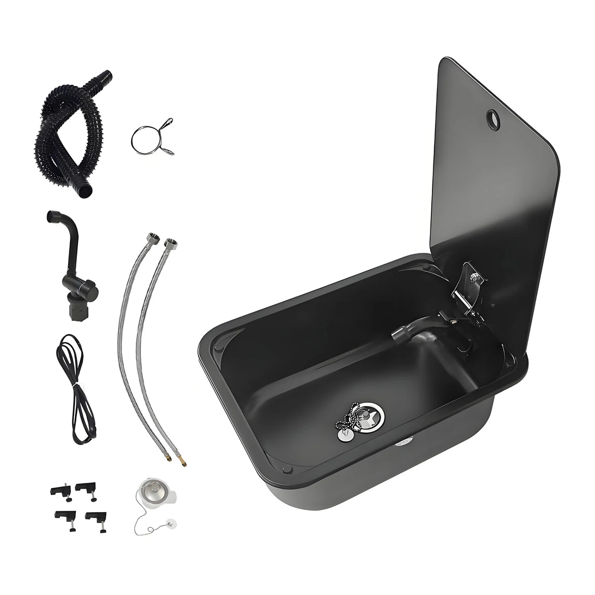 Rv Sink Faucet/Tap 304 Stainless Steel Tempered Glass