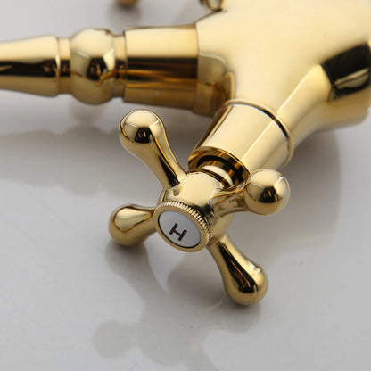 Kemaidi Golden Bathroom Basin Sink Faucet 360 Swivel