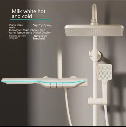 Digital Display Shower Bathroom Rainfall Piano Button Showers