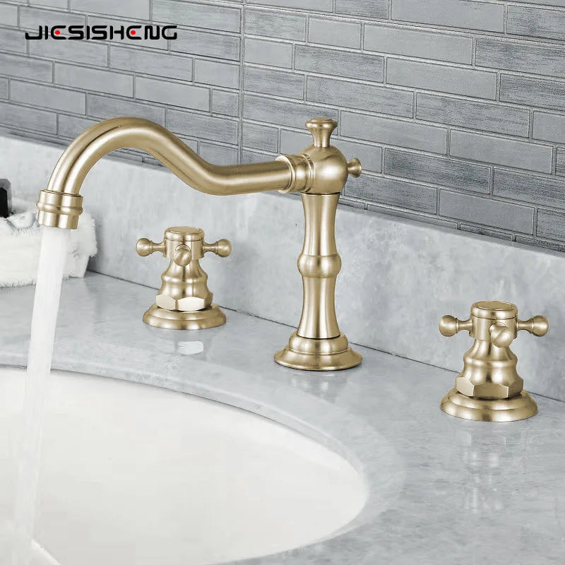 Widespread Bathroom Sink Faucet Hole Deck Mounted Dual