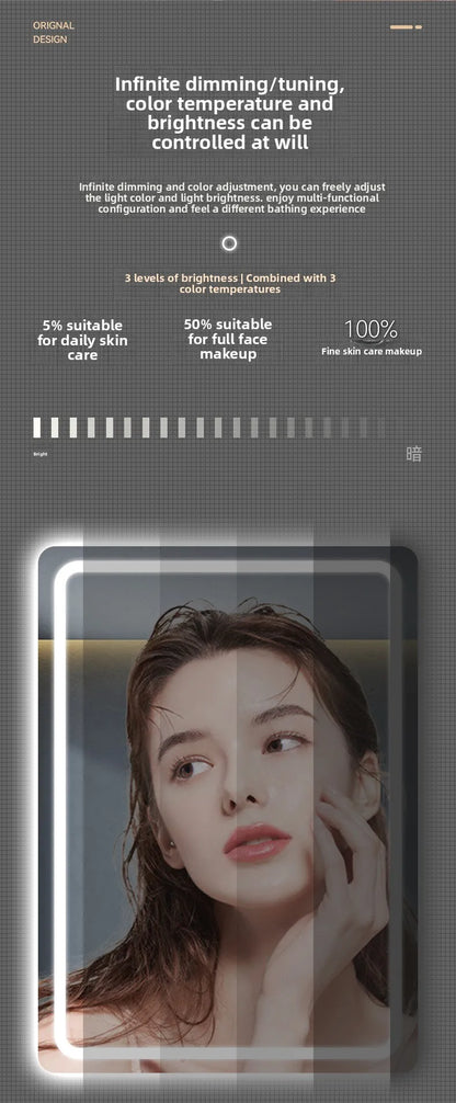 Hotel Bathroom Mirror Square Smart Led Bathroom Light