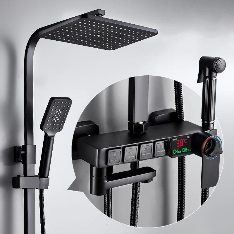 Sdsn Thermostatic Digital Bathroom Shower System Inch Rainfall