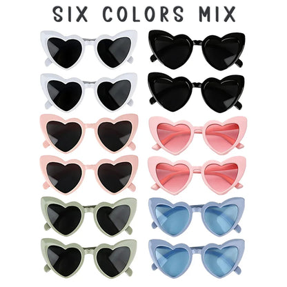 12-100pcs Wedding Sunglasses Guests Heart Shaped Sunglasses