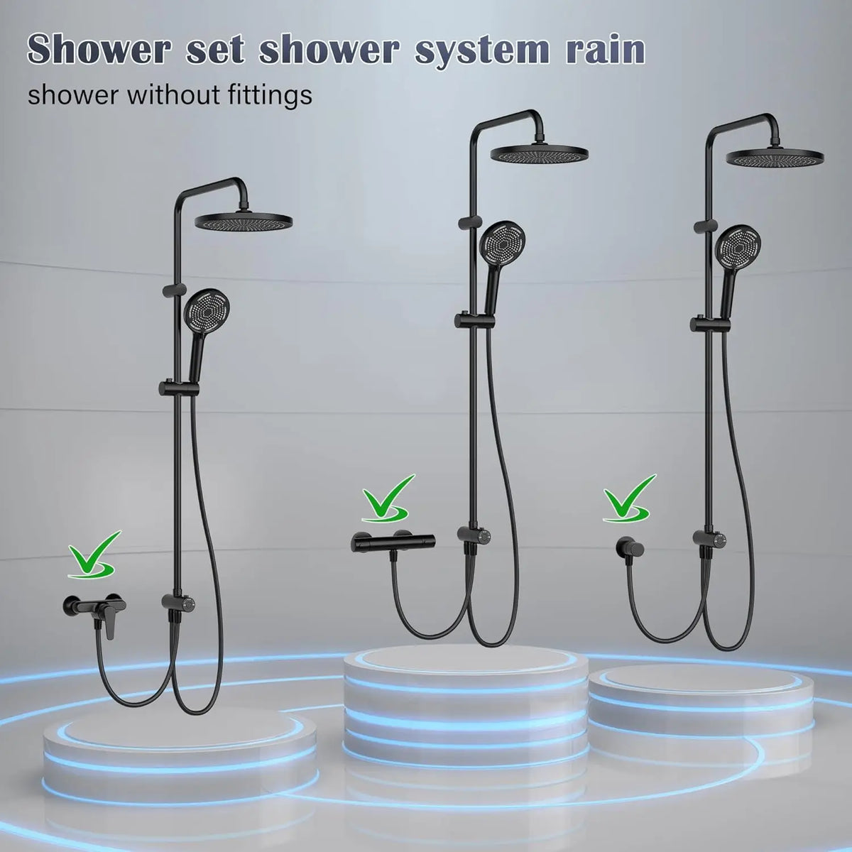 Bathroom Shower System Stainless Steel Showers Faucet Shelf