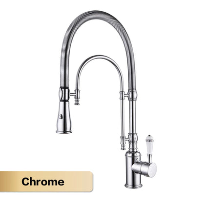Aitana Luxury Golden Brass Faucet Retro Design Handle