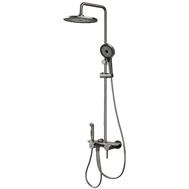 Modern Bathroom Gun Gray Aluminum Minimalist Shower Cold