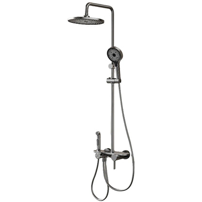 Modern Bathroom Gun Gray Aluminum Minimalist Shower Cold
