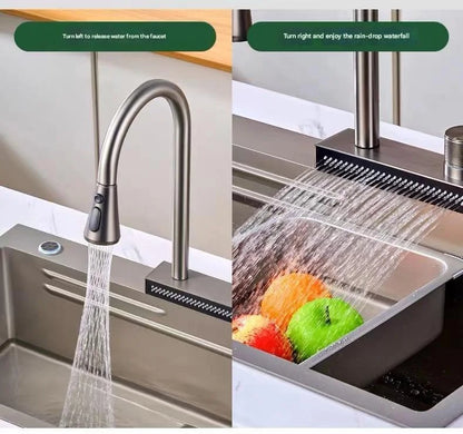 Popular Waterfall Faucet 304 Stainless Steel Cold Rainfall