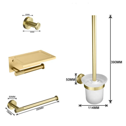 Brushed Gold Towel Bar Toilet Seat Rack Robe