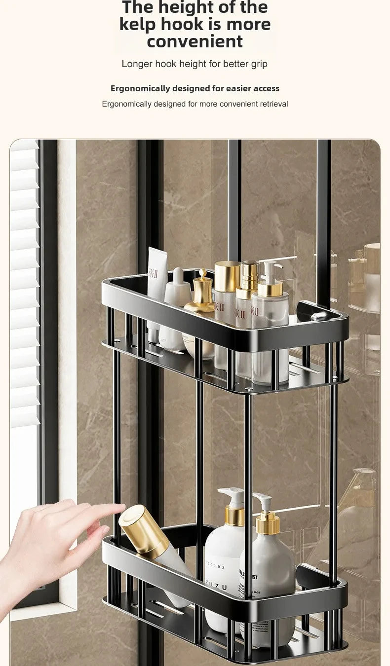 1pc 2-Tier Hanging Shower Caddy Over Door Bathroom
