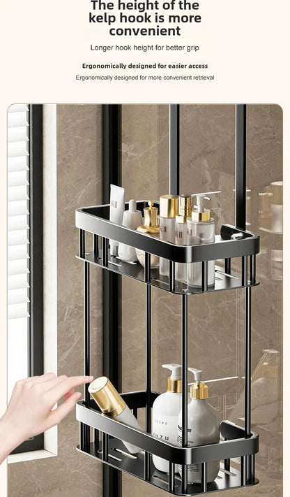 1pc 2-Tier Hanging Shower Caddy Over Door Bathroom