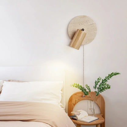 Iwhd Wood Led Wall Lamp Sconce Pull Chain