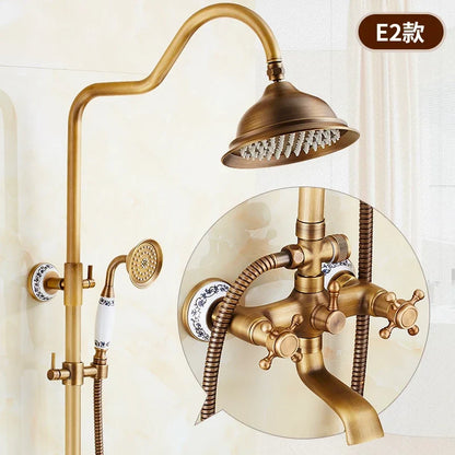 Zgrk Antique Rain Shower Faucets Hand Wall Mounted