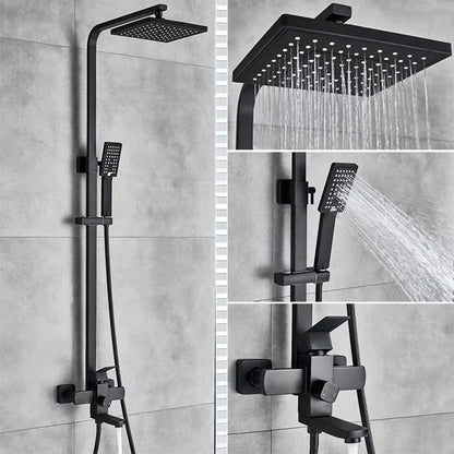 Black Luxury Bathroom Shower Faucet Wall Mounted Swivel