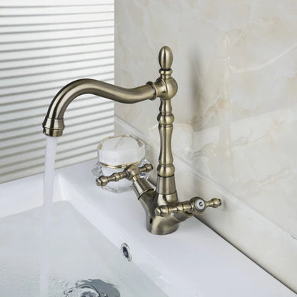 Kemaidi Golden Bathroom Basin Sink Faucet 360 Swivel