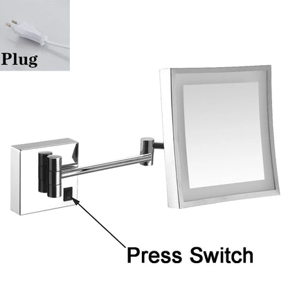 Square Touch Bathroom Mirror Wall Mounted Lighted Bathroom
