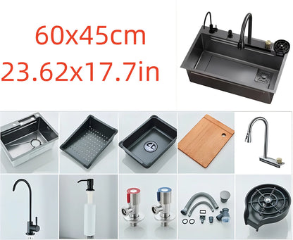Large Waterfall Style Rain Shower Dishwasher 304 Stainless