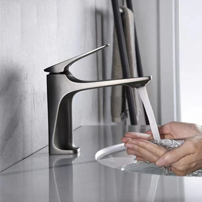 Brass Core Modern Bathroom Sink Faucet Handle Deck