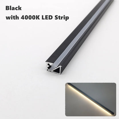Ultra-Thin Hidden Recessed Cabinet Bar Light 45 Degree