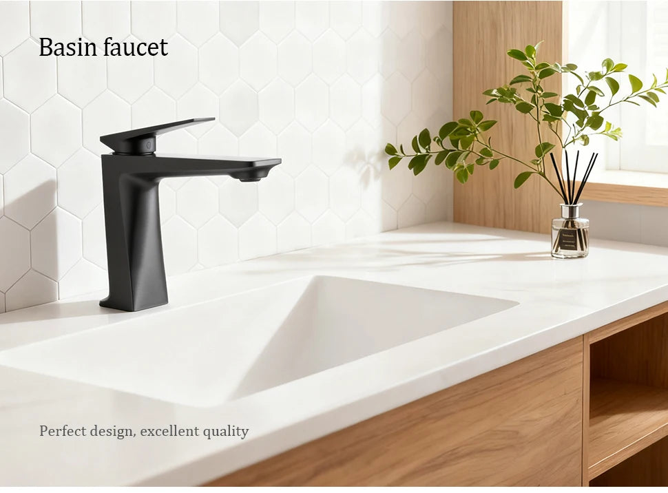 Bathroom Sink Faucet Deck Mount Brass Cold Mixer