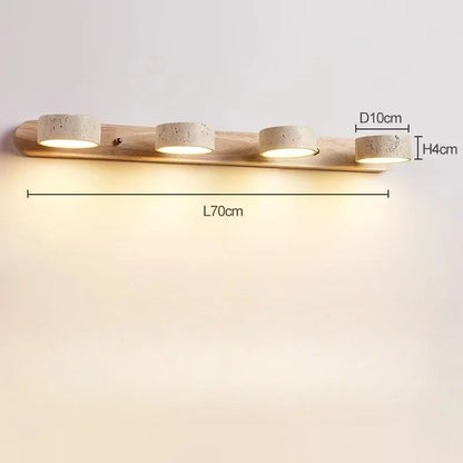 Rotatable Spanish Natural Limestone Round Led Wall Lamp