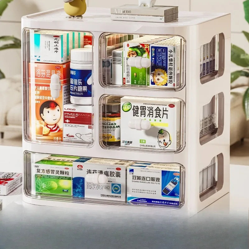 Storage Box Multi-Layer Dust-Proof Drawer Style Medicine Cabinet