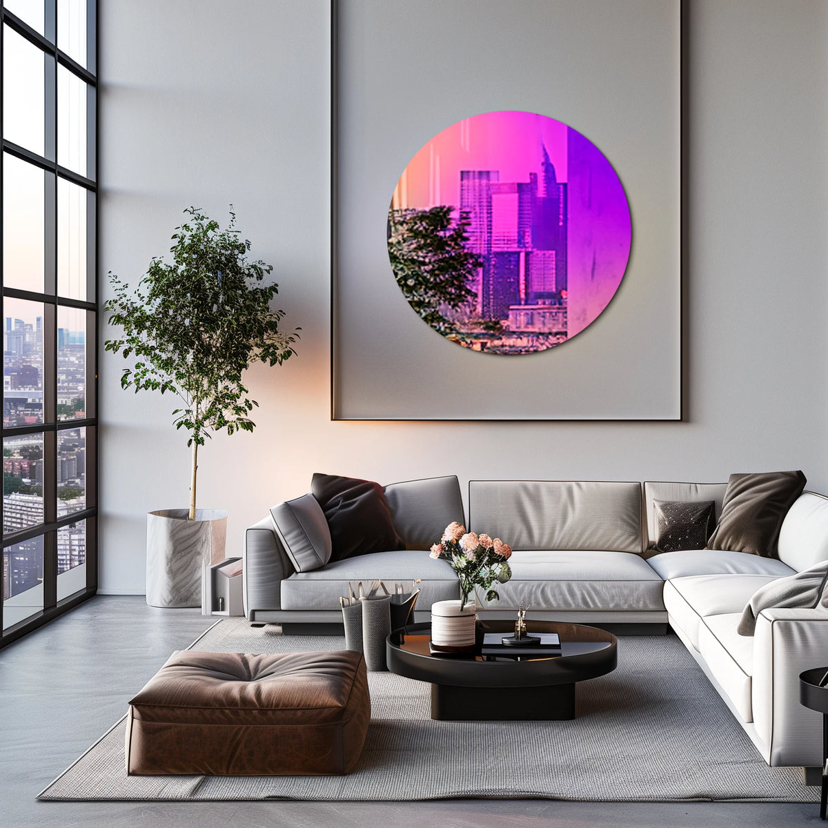 Wisfor Wall Decorative Mirror Iridescent Round Wall Mirror