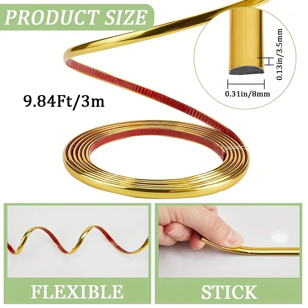 1pc 3meters Self Adhesive Peel Stick Metallic Mirror