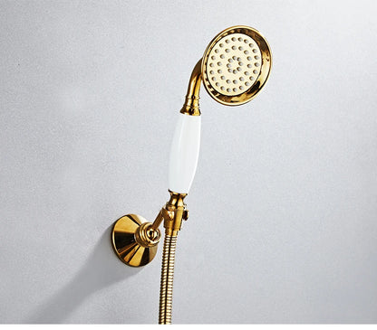 Ellen Bathtub Faucet Gold Swan Hand Shower Wall