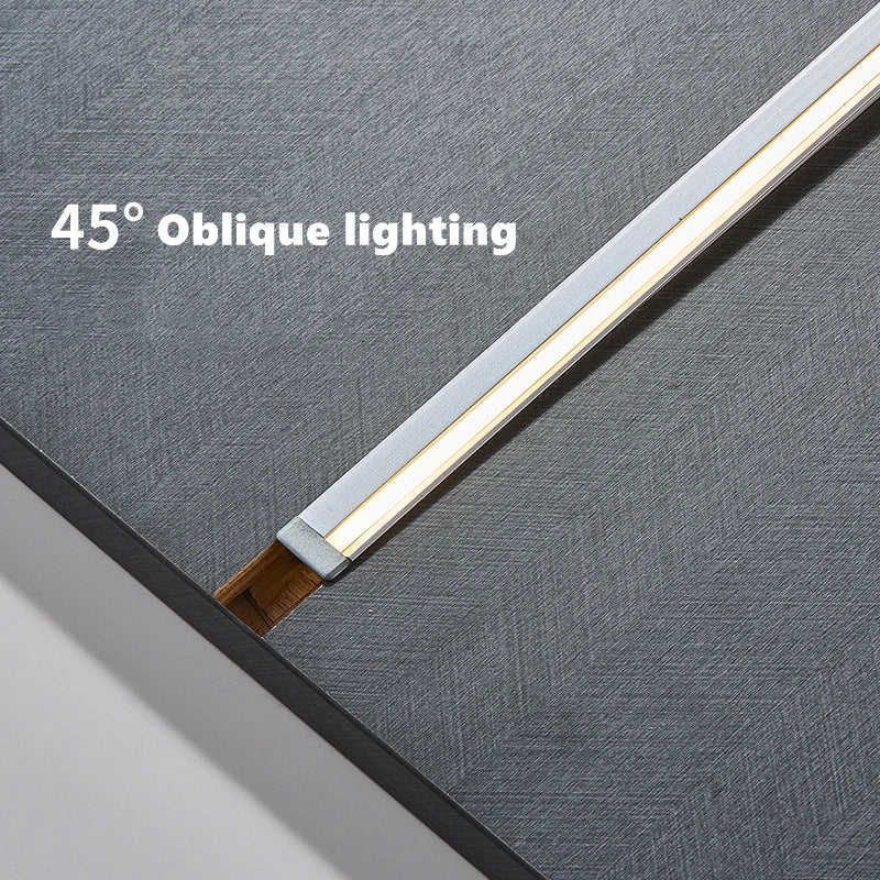 Ultra-Thin Hidden Recessed Cabinet Bar Light 45 Degree