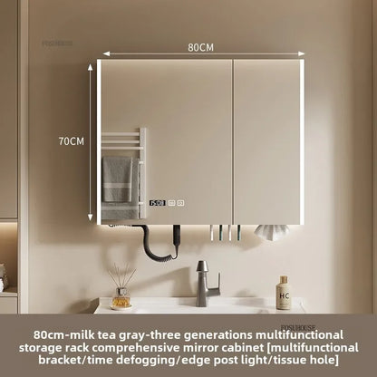 Smart Bathroom Mirror Storage Cabinet Light Bathroom Mirror