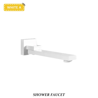 Brass Brushed Gold Mixer Faucet Wall-Mounted Round Square