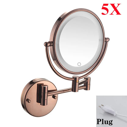 Brushed Gold Led Bathroom Mirrors Quality Brass 10x