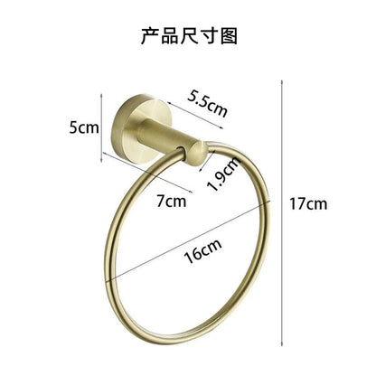 Towel Ring Black/Brushed Gold Stainless Steel Wall Hanging
