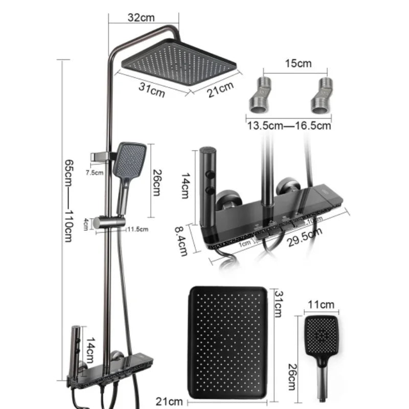 Four-Function Shower Smart Digital Display Led Light Shower