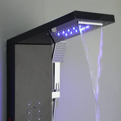 Zappo Shower Panel Tower System Led Rainfall Waterfall