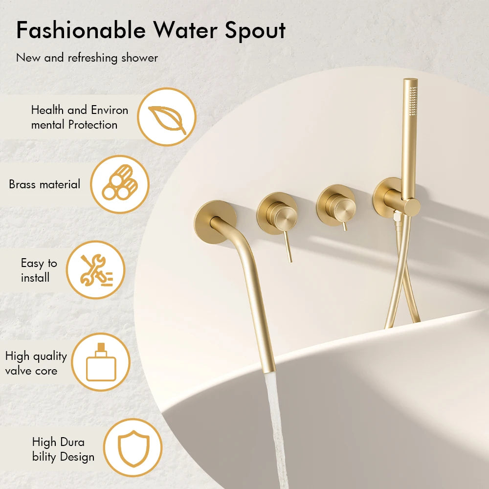 Shower Faucet Concealed Box Hand Shower Long Nose