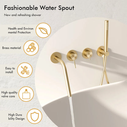 Shower Faucet Concealed Box Hand Shower Long Nose