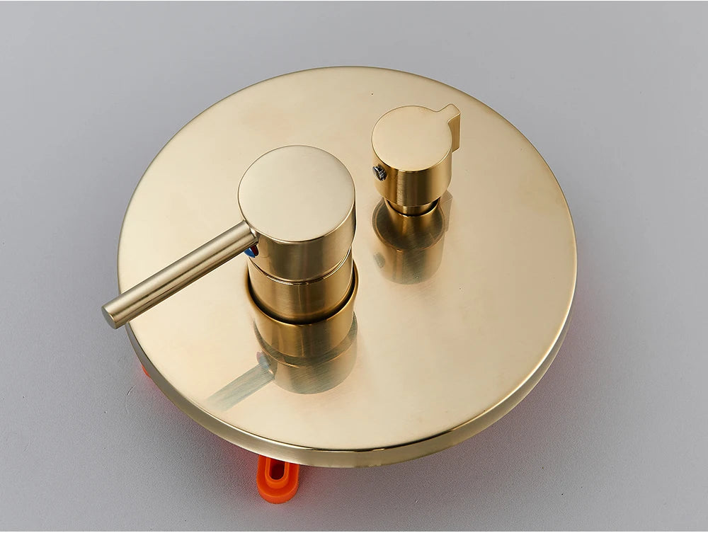 Brushed Gold Shower Faucet Embedded In Ways Shower