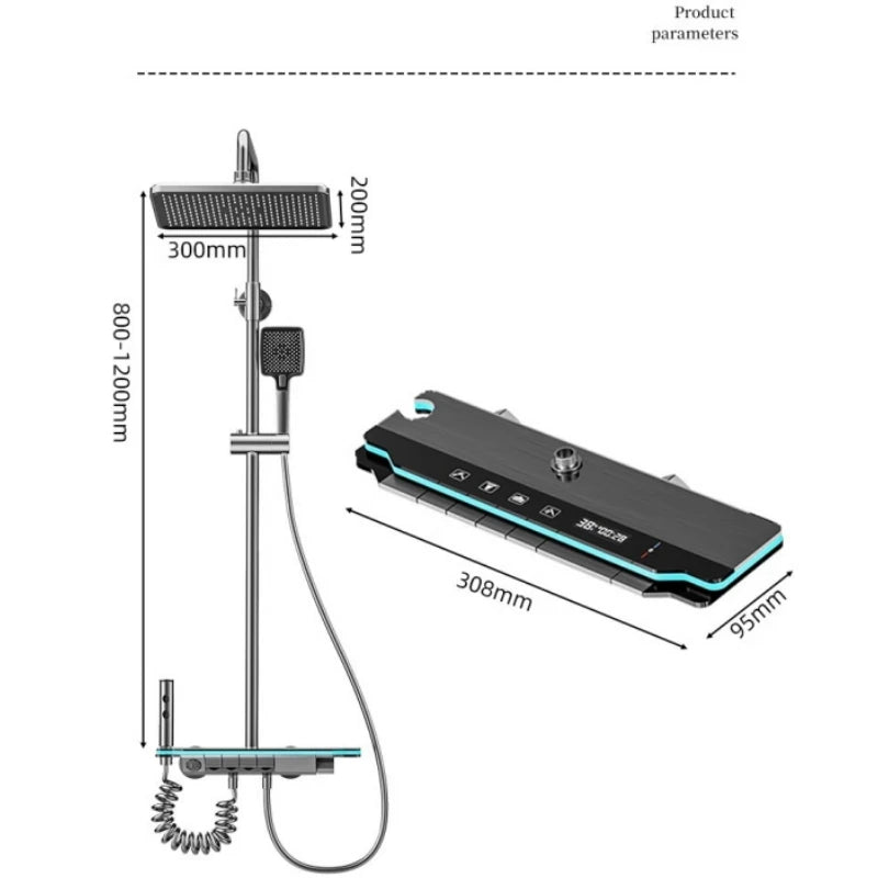 Ship Eu Luxury Bathroom Shower Faucet Digital Temperature