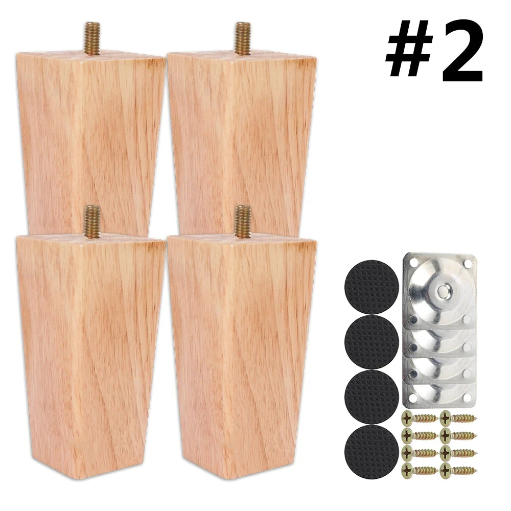 4pcs Solid Wood Furniture Legs Square Sofa Table