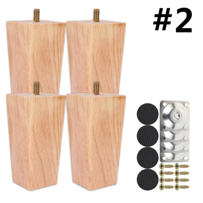 4pcs Solid Wood Furniture Legs Square Sofa Table