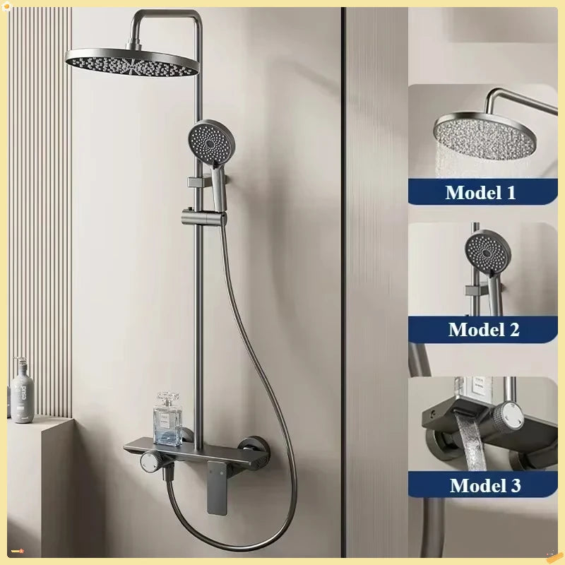 Grey Knob Type Three Ways Water Outlet Shower