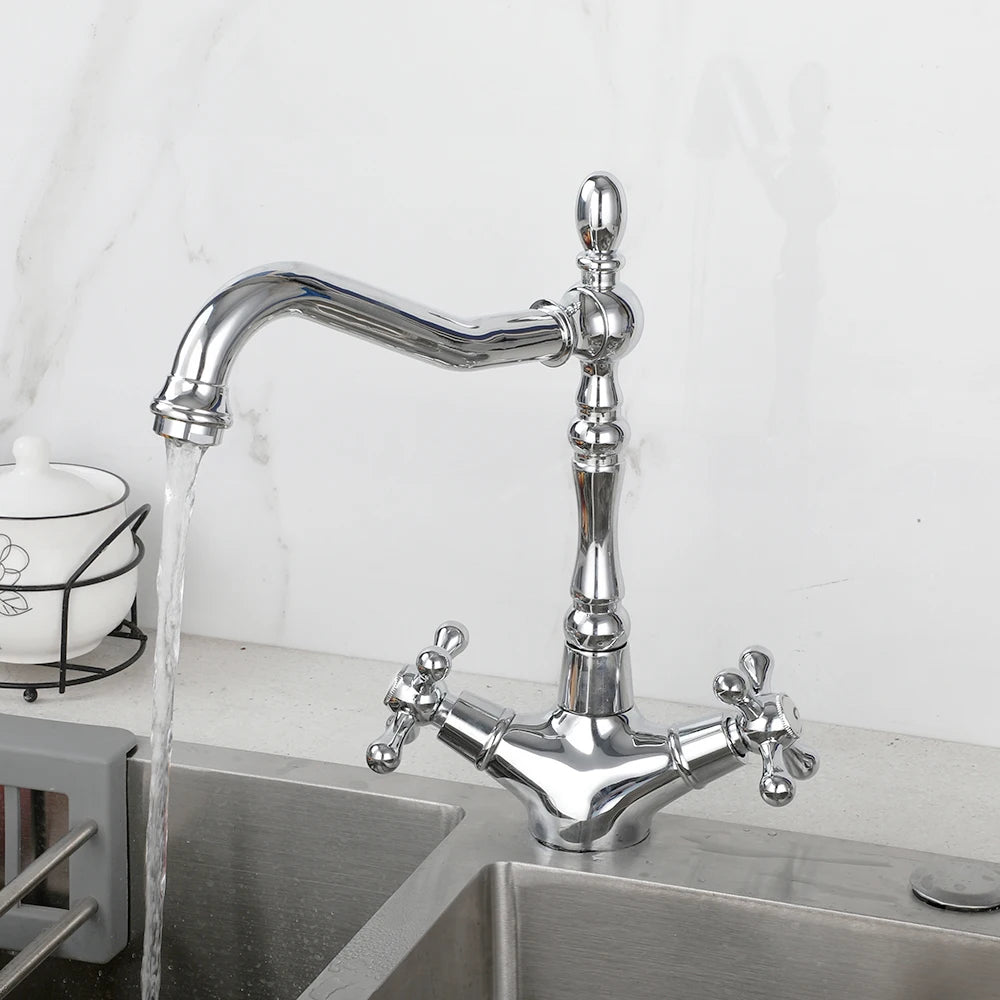 Kemaidi Golden Bathroom Basin Sink Faucet 360 Swivel