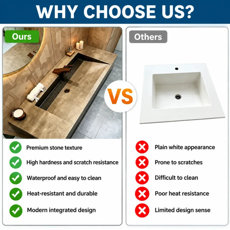 Any Size Custom Medieval Style Marble Sink Bathroom