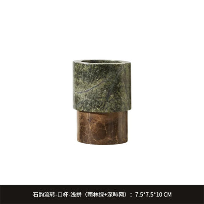 Nordic Color-Blocked Marble Lotion Bottle Aromatherapy Tray