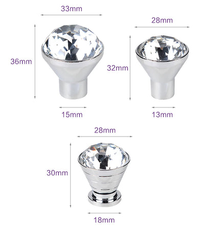 Colorful Crystal Glass Ball Pulls Knobs Wardrobe Door