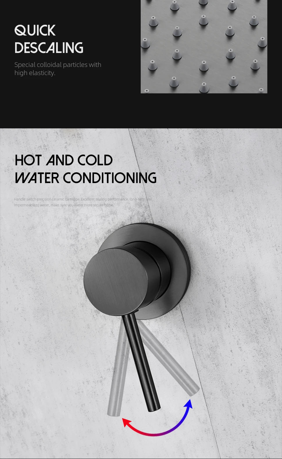 Bathroom Faucet Gunmetal Shower Faucet Wall Mounted 8/10/12