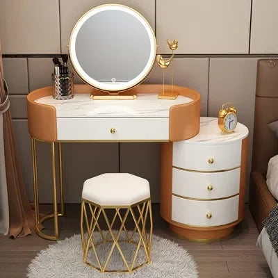 Pink White Vanity Table Women Luxury Nail European